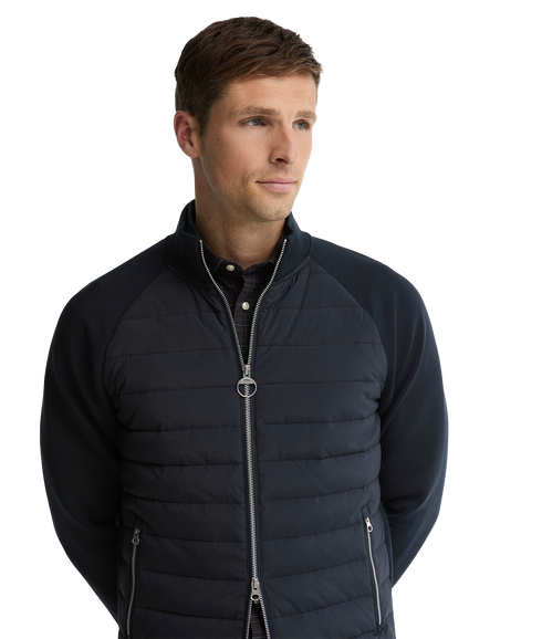Thornton Quilted Zip Through Sweat - Dark Navy