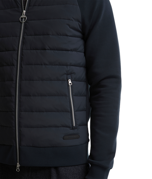 Thornton Quilted Zip Through Sweat - Dark Navy