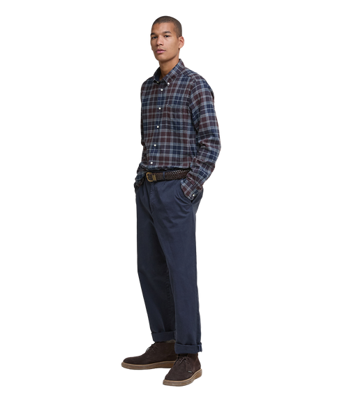 Fortrose Tailored Tartan Shirt - Midnight Oak Tartan