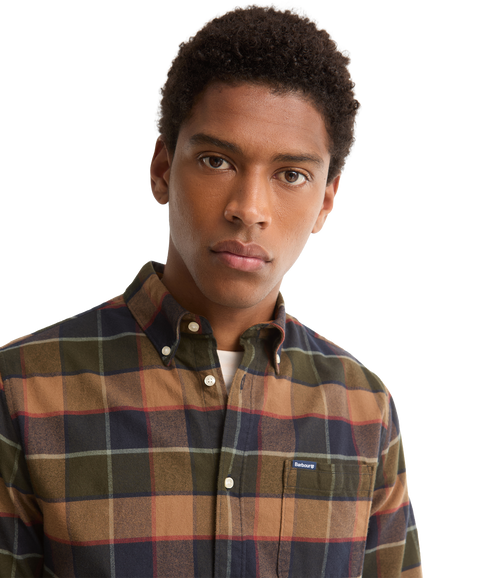 Valley Tailored Checked Shirt - Olive