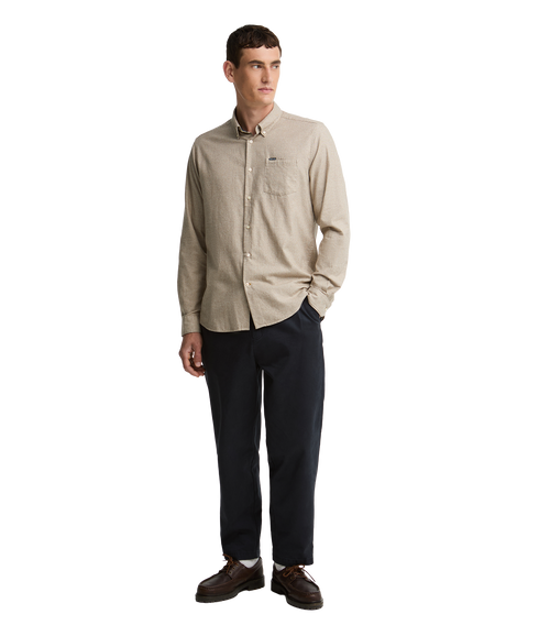 Turner Tailored Houndstooth Shirt - Stone