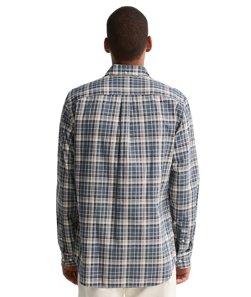 Mosswood Tailored Fit Checked Shirt - Navy