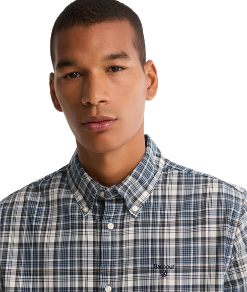 Mosswood Tailored Fit Checked Shirt - Navy
