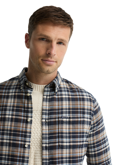 Northfell Tailored Checked Shirt - Navy