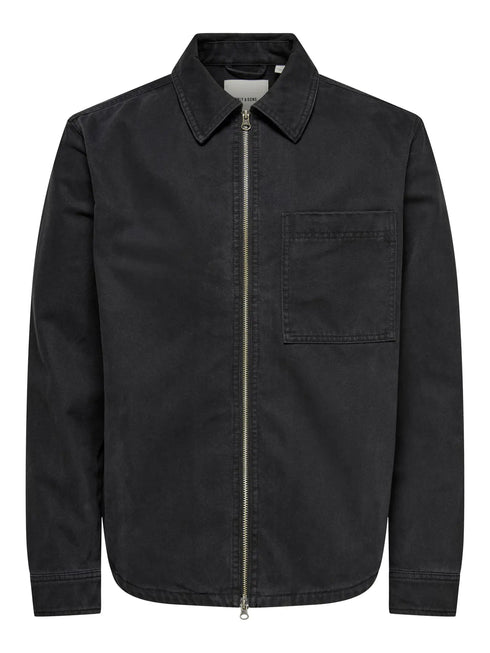 Ray Washed Zip Jacket 0277 - Blue
