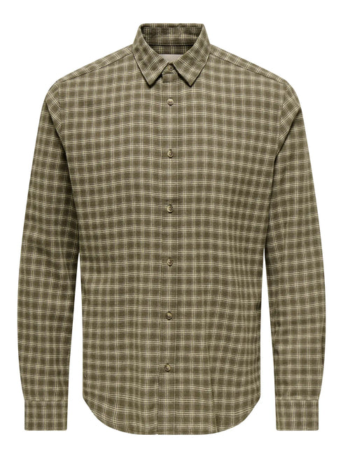 Gudmund LS Checked Shirt - Forest Night