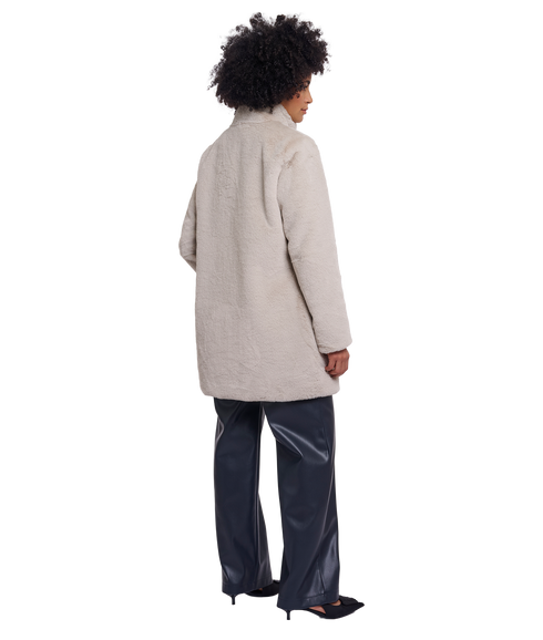 Nonna Single Breasted Faux Fur Coat - Birch