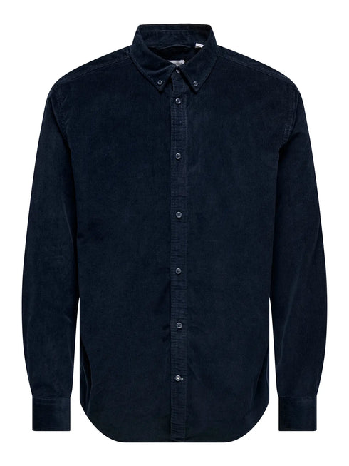 Michael 18W Reg Cord Stretch LS - Blue