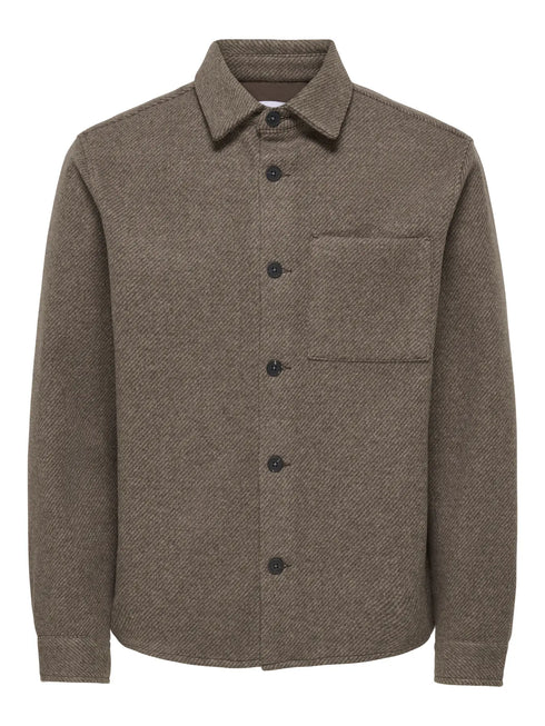 Micah Twill Overshirt Frml - Brown