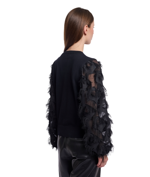Rhode Knitted Pullover With Fancy Long Sleeves - Black