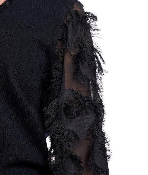 Rhode Knitted Pullover With Fancy Long Sleeves - Black