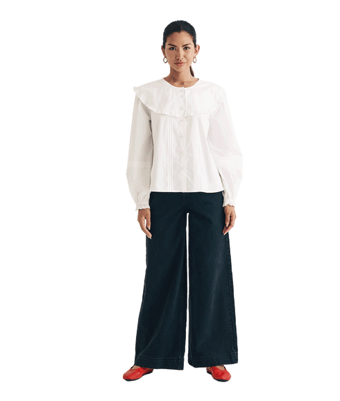 Peter Pan Collar Blouse - White
