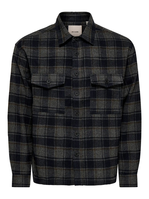 Eske Checked Overshirt- Blue