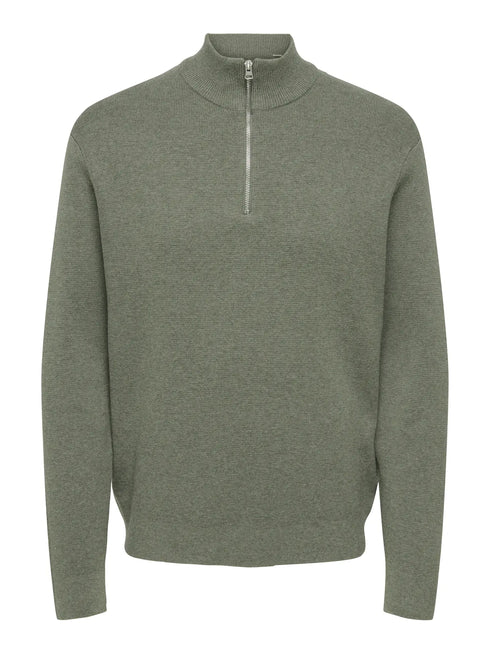 Ting Life Reg Half Zip Knit- Grey