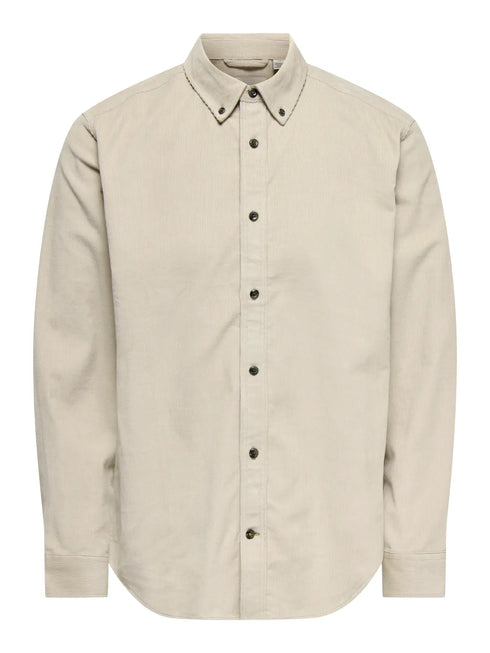 Michael 18W Reg Cord Stretch LS - Silver Lining