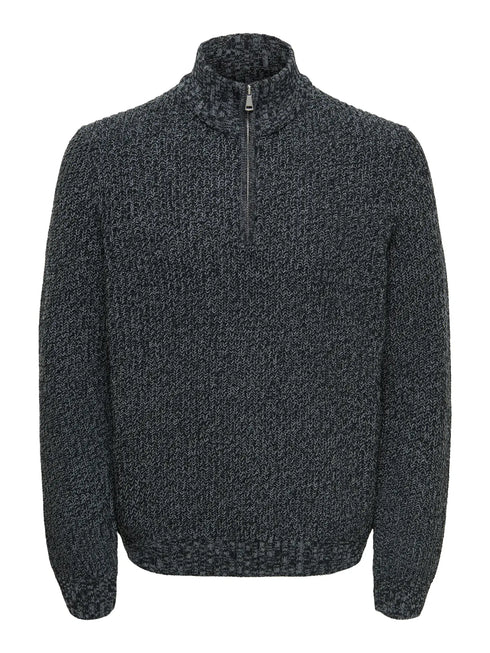 Join Reg LS High Neck Knit Camp - Grey