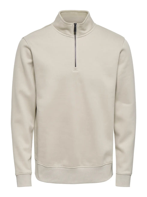 Ceres Half Zip Sweat - Silver