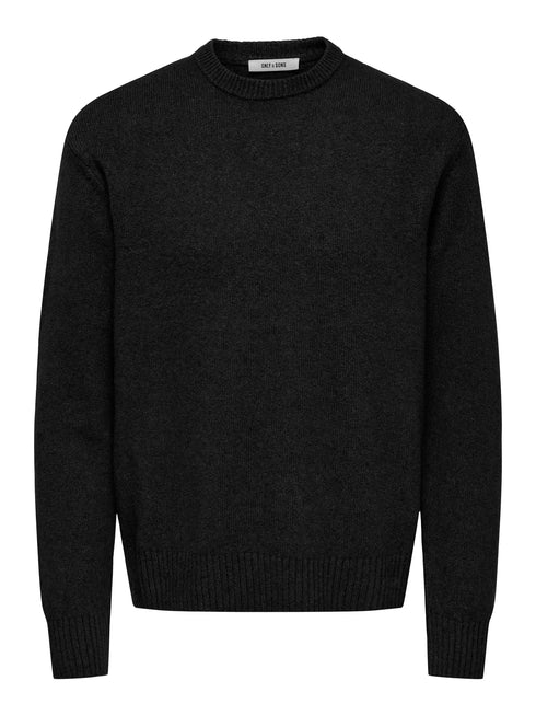 James Rlx Crew Knit- Black