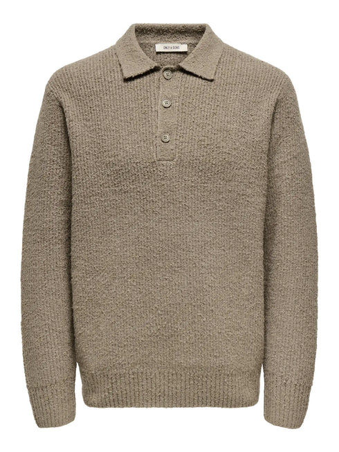 Dale Rlx LS Polo Knit- Grey