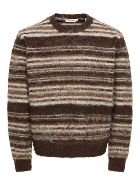 Aiden Rlx LS Crew Knit - Brown
