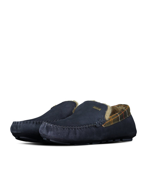 Monty Moccasin Slipper - Navy Suede