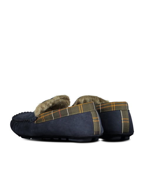 Monty Moccasin Slipper - Navy Suede