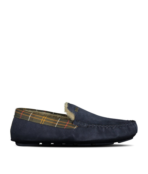Monty Moccasin Slipper - Navy Suede