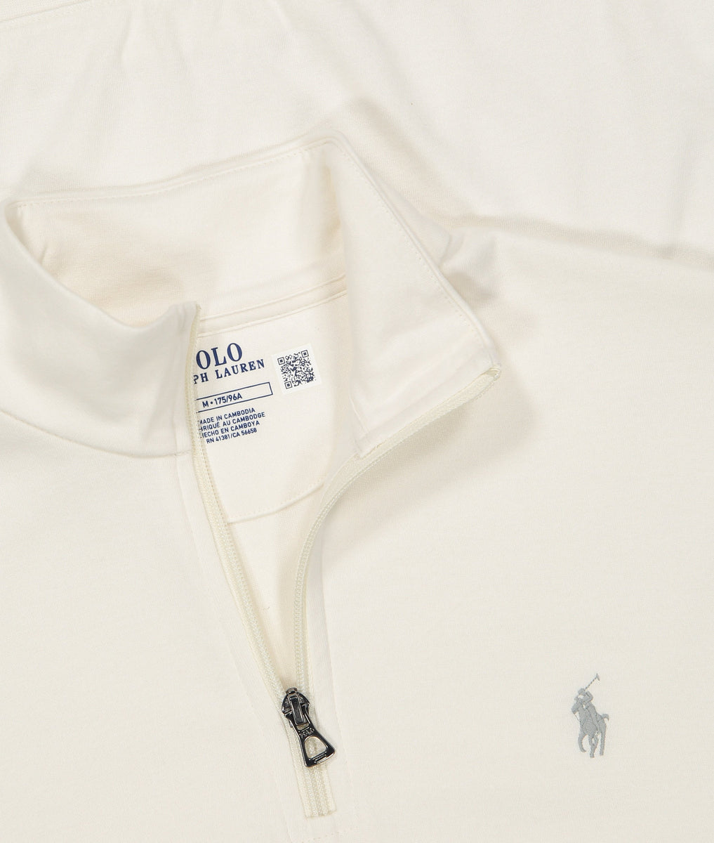 Embroidered Logo Half Zip Sweatshirt - White – Robert Goddard