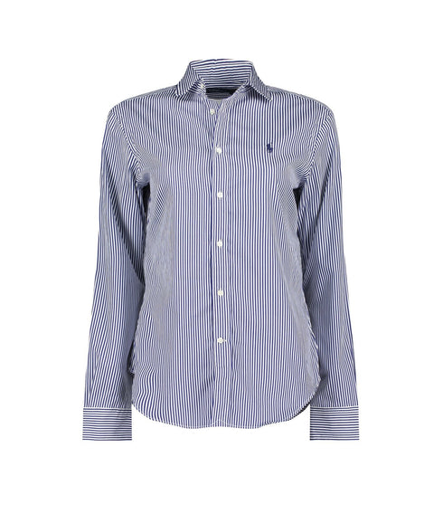 Cotton stripe shirt - Blue