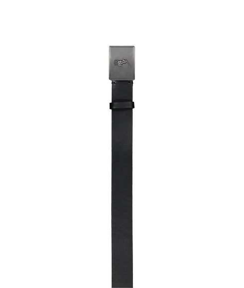 Plaque Leather Belt - Black