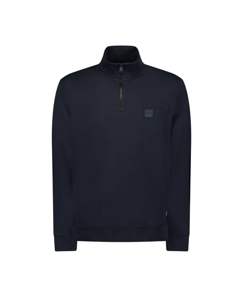 Zetrust Half-Zip Cotton Sweatshirt - Navy