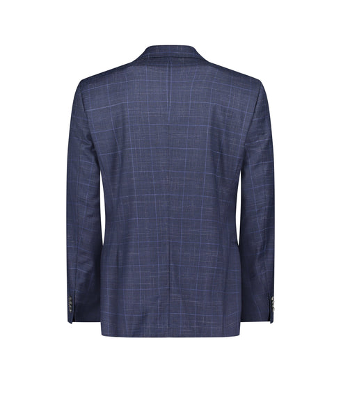Peak Slim-Fit Suit in Checked Stretch-Wool - Navy