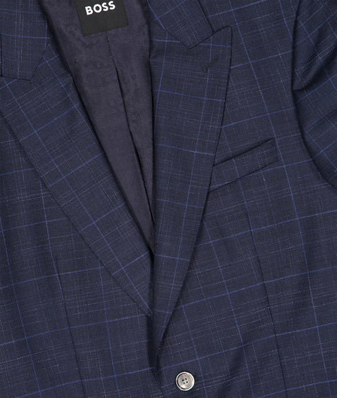 Peak Slim-Fit Suit in Checked Stretch-Wool - Navy