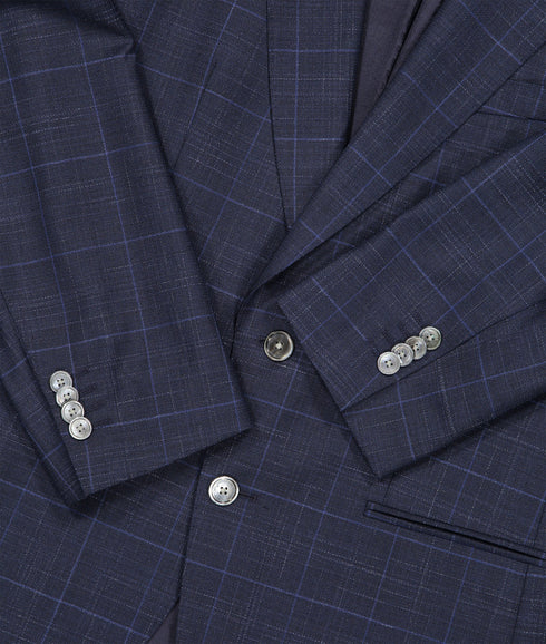 Peak Slim-Fit Suit in Checked Stretch-Wool - Navy