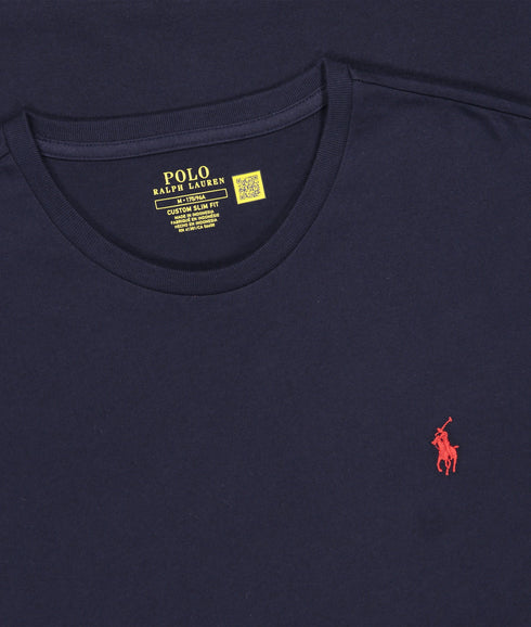 Custom Slim Fit Jersey Crewneck T-Shirt - Navy