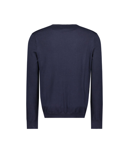 Slim Fit Cotton Sweater - Navy