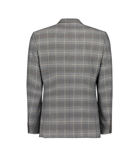 Slim Fit Checked Suit Jacket - Grey