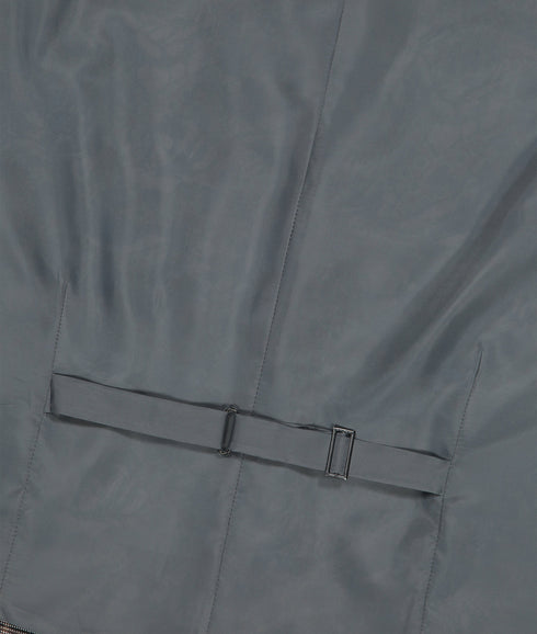 Slim Fit Checked Waistcoat - Grey