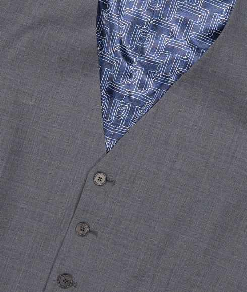 Slim Fit Charcoal Panama Waistcoat - Charcoal