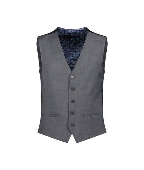 Slim Fit Charcoal Panama Waistcoat - Charcoal