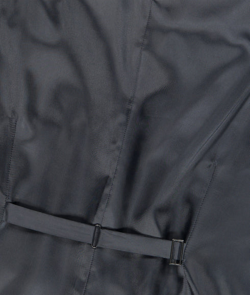Slim Fit Charcoal Panama Waistcoat - Charcoal