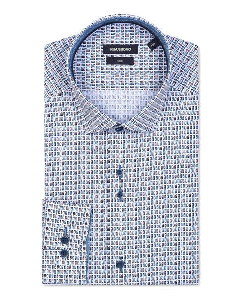 Slim Fit Print Cotton Shirt