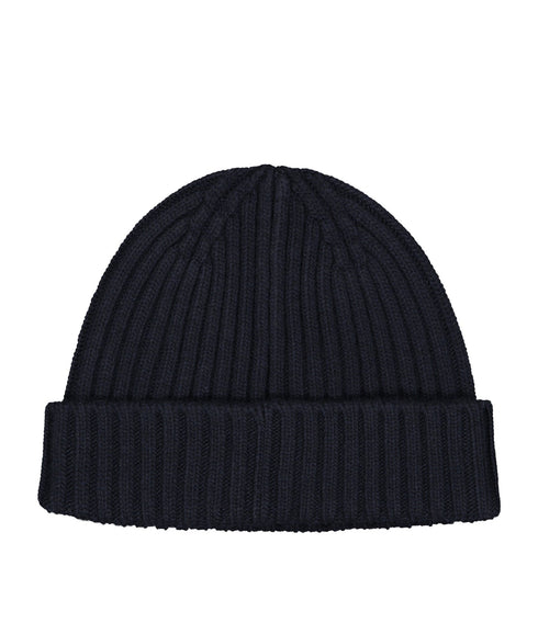 Watch Lambswool Beanie Hat - Navy