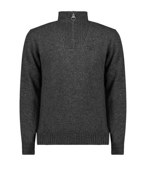 Essential Half Zip Knitted Jumper - Charcoal