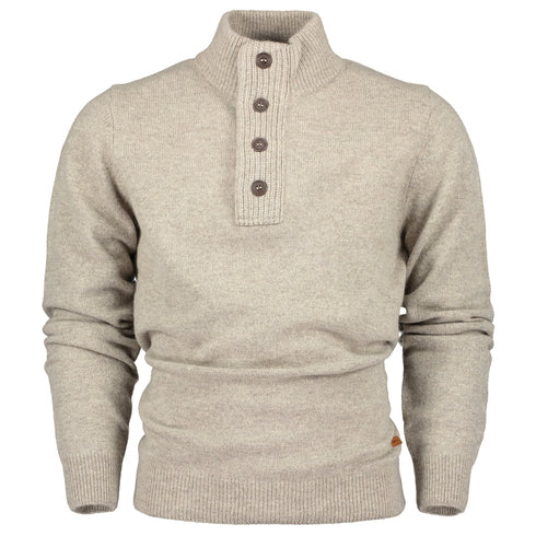 Patch Half Button Sweater