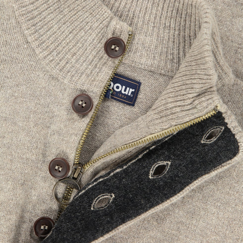 Patch Half Button Sweater