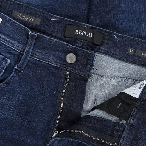 Anbass Slim-Fit Hyperflex Jeans - Dark Blue