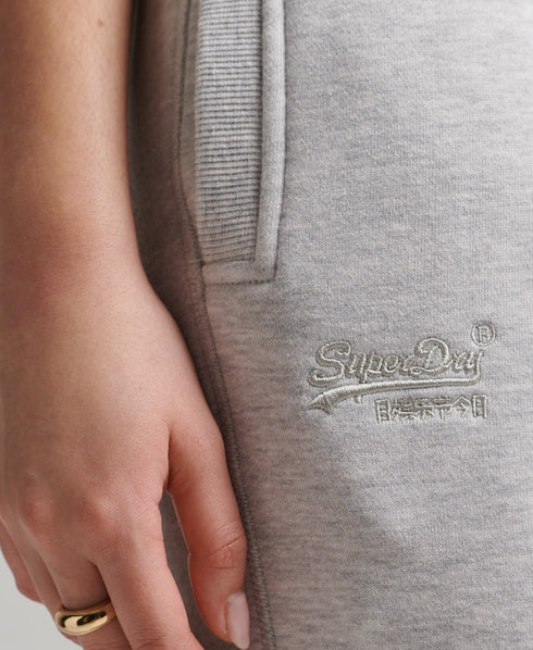 Organic Cotton Vintage Logo Embroidered Joggers - Grey