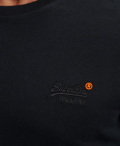 Organic Cotton Vintage Embroidered Top - Black