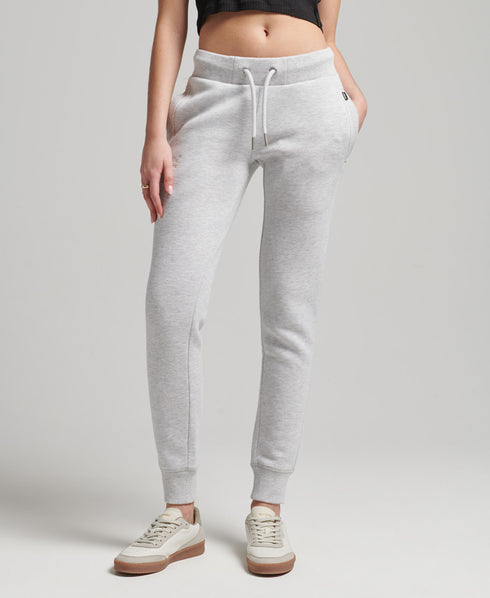 Organic Cotton Vintage Logo Embroidered Joggers - Grey